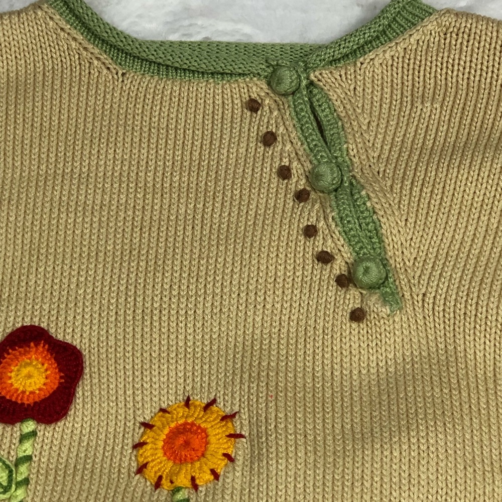 Zackali 4 Kids Red Flowers Knit Outfit size 3/4 - Picture 8 of 13